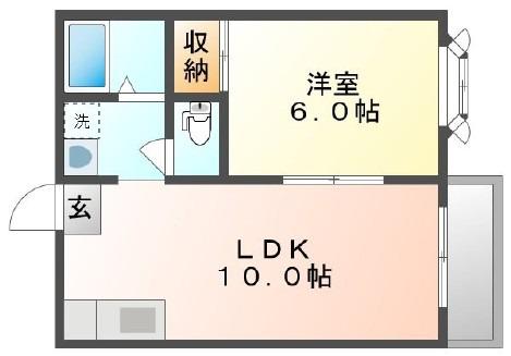 パレス・エムC(1LDK/1階)の間取り写真
