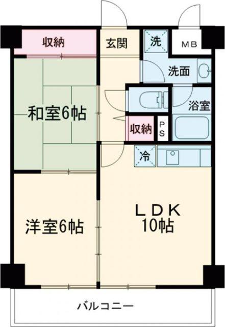 ヴェルジュール21(2LDK/3階)の間取り写真