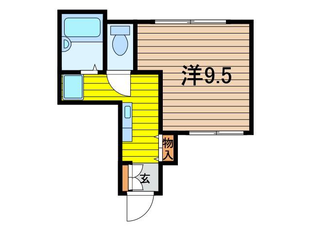 ガルテン葵(1K/4階)の間取り写真