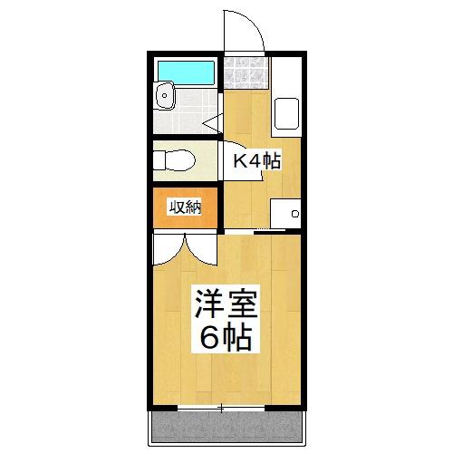 シャトレーI(1K/2階)の間取り写真