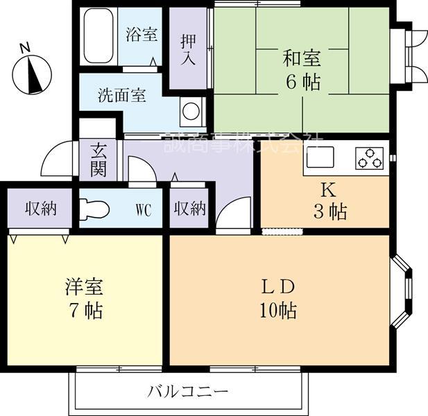 キャトルセゾンD棟(2LDK/1階)の間取り写真
