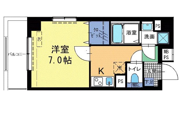 エスパシオ アウローラ(1K/1階)の間取り写真