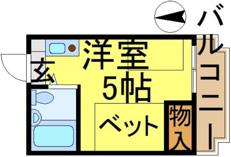 第8スターコーポ(ワンルーム/2階)の間取り写真