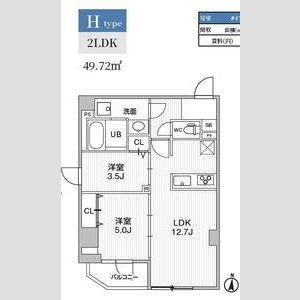 S-RESIDENCE亀戸BALM(2LDK/4階)の間取り写真