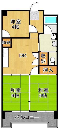 オアシス若園III(3DK/3階)の間取り写真