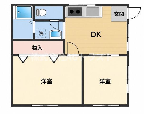 紅葉ハイツ(2DK/1階)の間取り写真