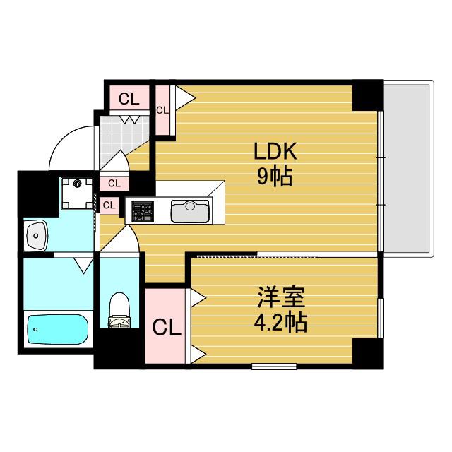 イーストコア新大阪(1LDK/8階)の間取り写真