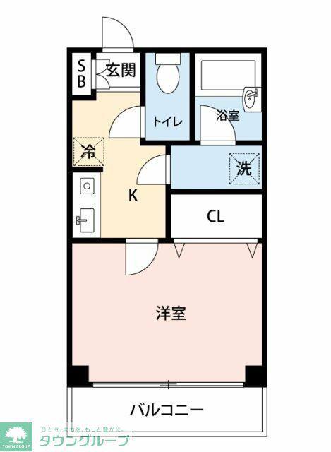 ブロッサムガーデンB(1K/3階)の間取り写真