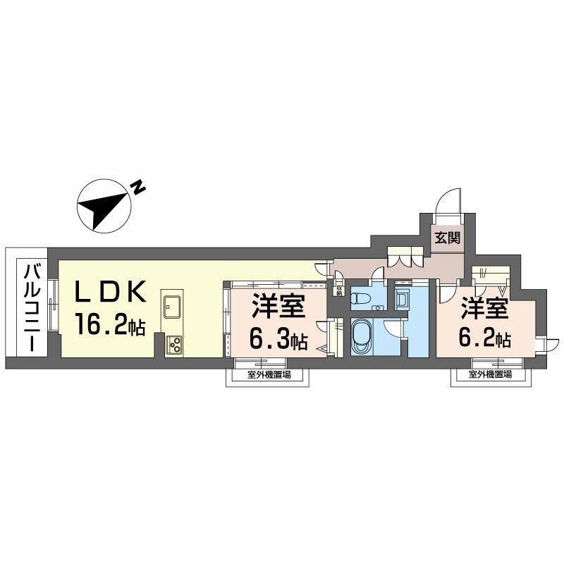 ラウンドアバウト安城(2LDK/2階)の間取り写真