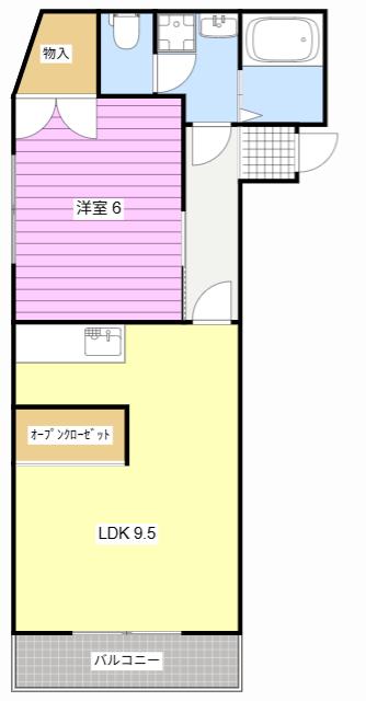 コーポ内山(1LDK/1階)の間取り写真
