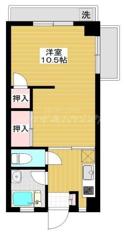 ロイヤルコーポ(1K/1階)の間取り写真