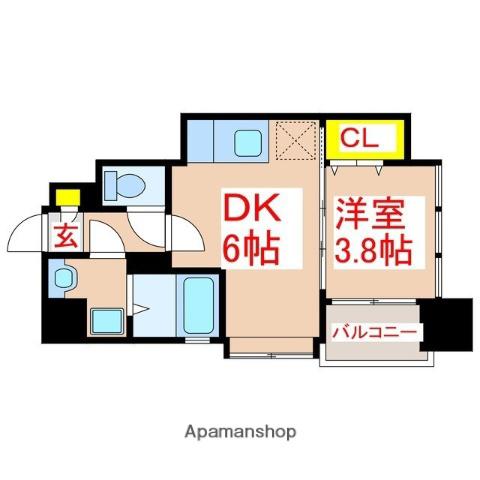 さくらヒルズ千日町(1DK/5階)の間取り写真