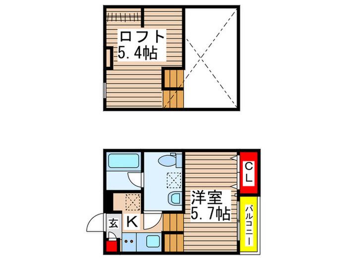 SOLANA(ワンルーム/2階)の間取り写真