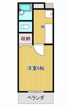 タウンズ香久池(1K/1階)の間取り写真