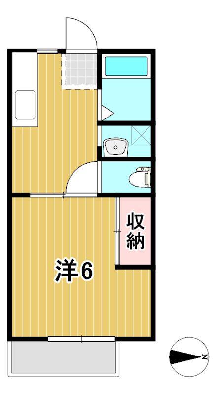 柏房ハイツ(1K/2階)の間取り写真
