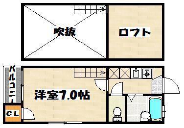 ピュアリベルテ(1SK/1階)の間取り写真