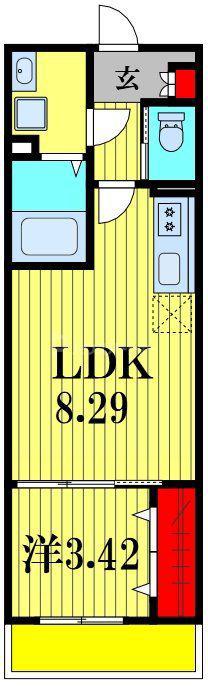 CREST(1LDK/2階)の間取り写真