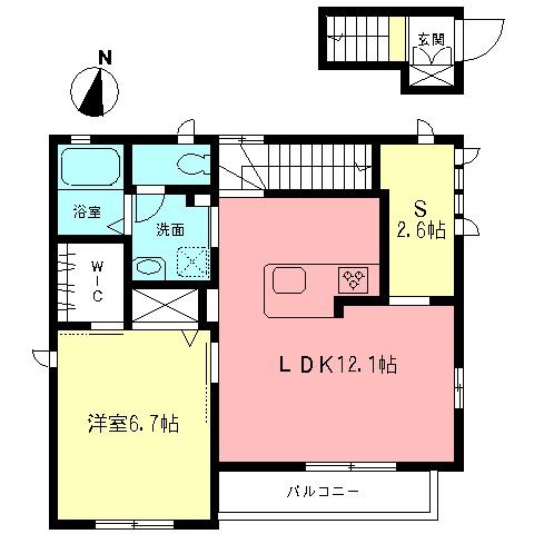 ルンビニ日吉(1SLDK/2階)の間取り写真