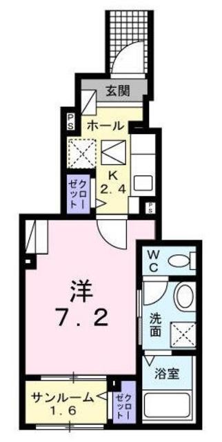 アイビードットオザク(1K/1階)の間取り写真