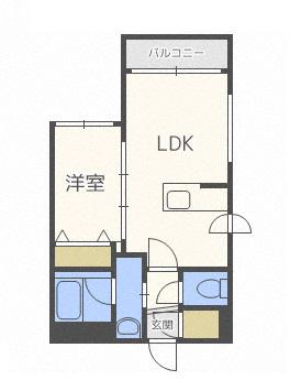 ル・コリドール南郷(1LDK/3階)の間取り写真