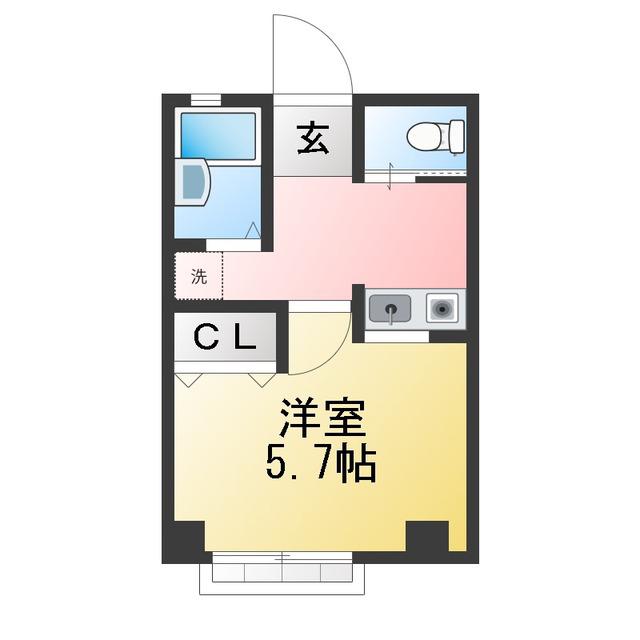 ベルシャンブル(1K/3階)の間取り写真