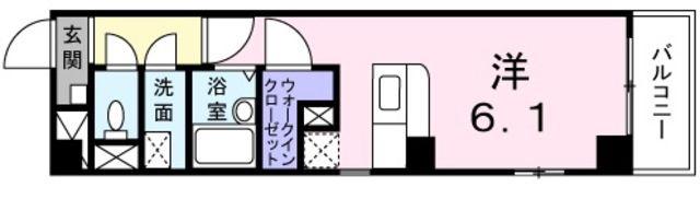 一葉松PHASEII(1K/8階)の間取り写真