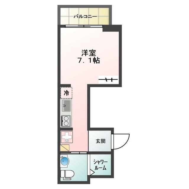 GLANZ赤塚(ワンルーム/3階)の間取り写真