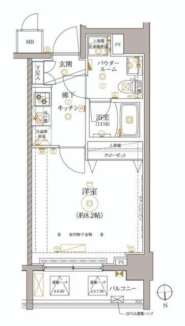 レアライズ高田馬場(1K/7階)の間取り写真