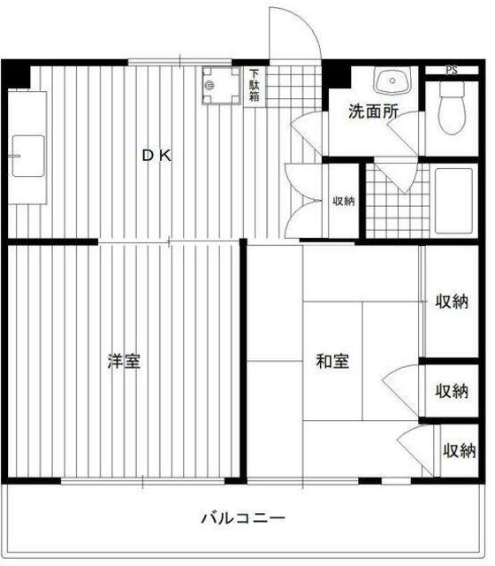 ダイヤハイツ(2DK/3階)の間取り写真