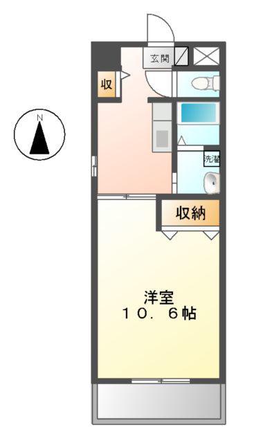 リヴィエール三好(1K/1階)の間取り写真