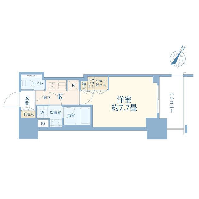 シティハウス東麻布(1K/9階)の間取り写真
