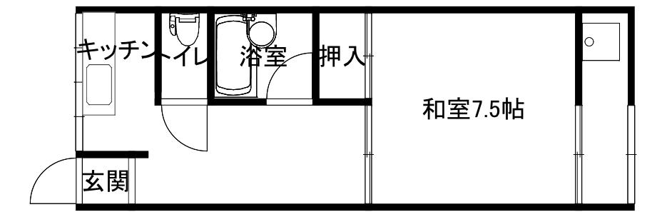 中村アパート(1K/1階)の間取り写真