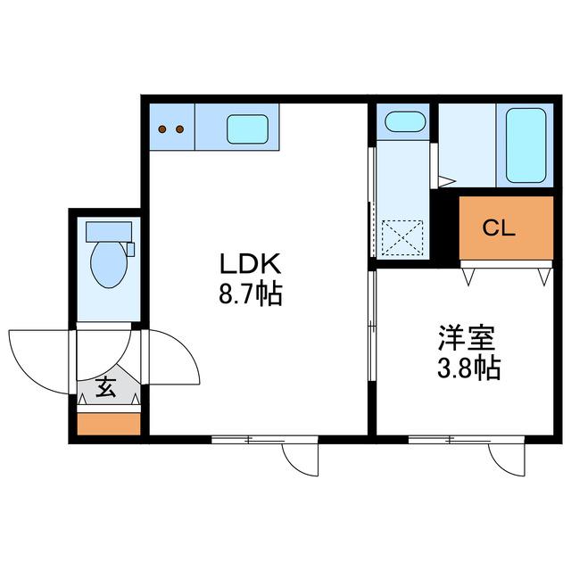 POPLAR(1LDK/2階)の間取り写真
