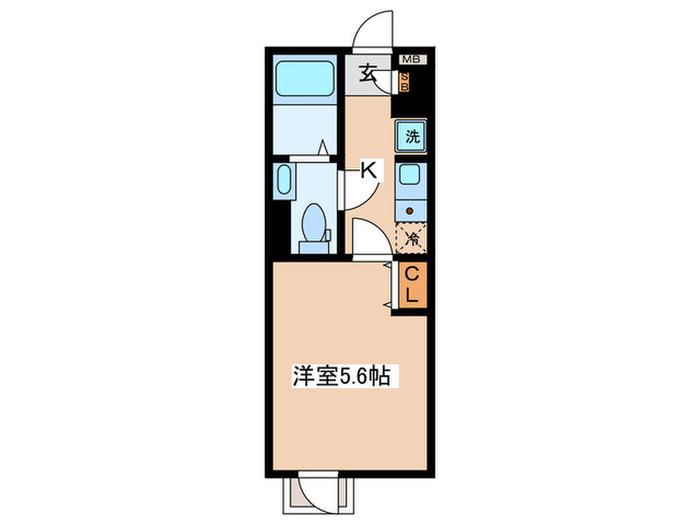 IXO 禹(1K/2階)の間取り写真