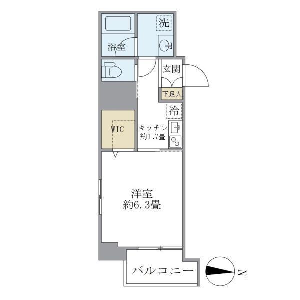 FERIO錦糸町(1K/2階)の間取り写真