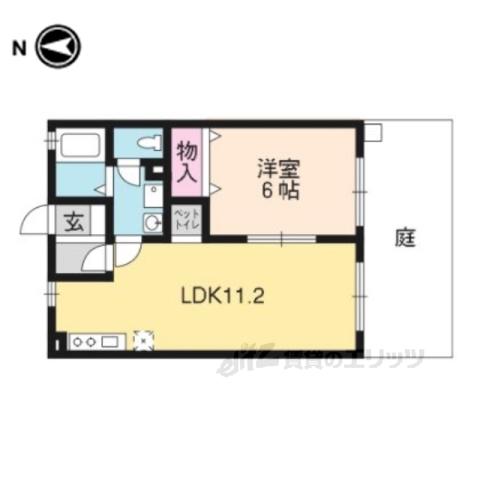 クレール北野C(1LDK/1階)の間取り写真