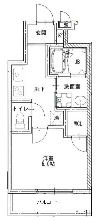 フジパレス尼崎西難波III番館(1K/3階)の間取り写真