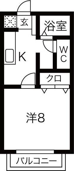 サン・FRIENDS赤塚(1K/1階)の間取り写真