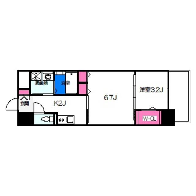 メイクス大阪鶴見(2K/8階)の間取り写真