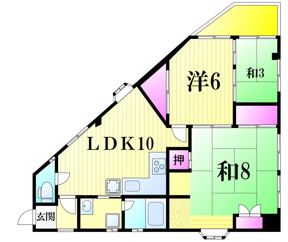 トライヴァーレ(3LDK/3階)の間取り写真