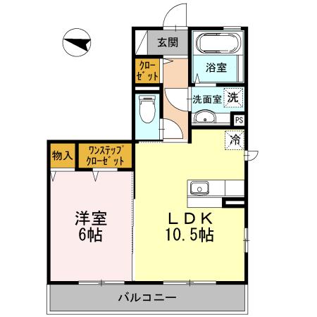 マレアガーデン新横浜C(1LDK/3階)の間取り写真