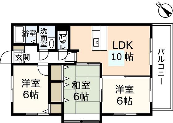 シャンペトル(3LDK/3階)の間取り写真