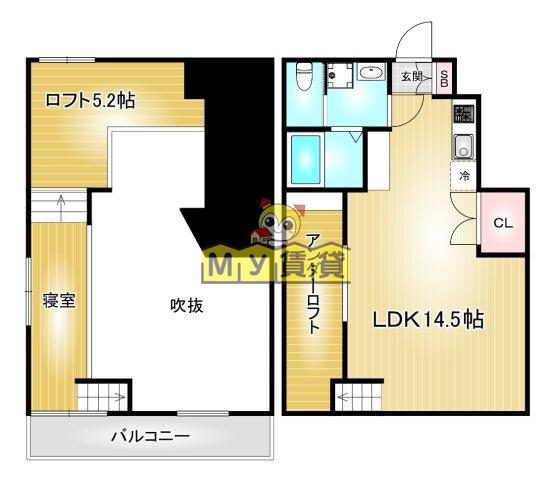 RADIANCE須ヶ口(1LDK/1階)の間取り写真
