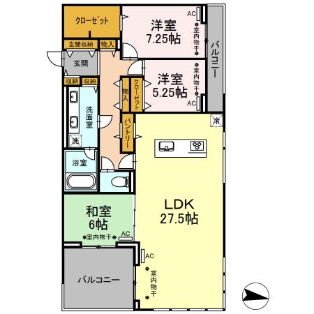 マーキュリー グラシア(3LDK/2階)の間取り写真