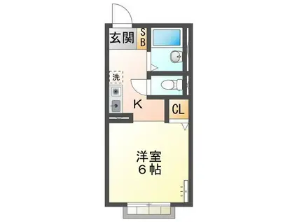 メゾンリヴィエールA(1K/2階)の間取り写真