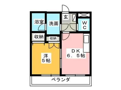 フォンテーヌICHIKAWA(1DK/2階)の間取り写真