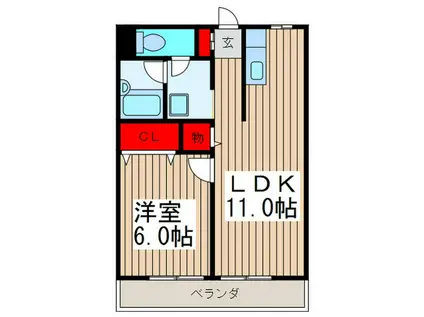 YOUR CASTLE(1LDK/1階)の間取り写真