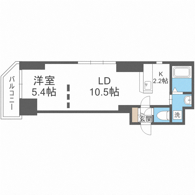 札幌中央レジデンス(1LDK/11階)の間取り写真