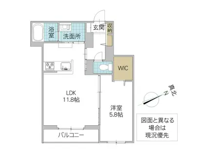 ハレルアナ(1LDK/1階)の間取り写真