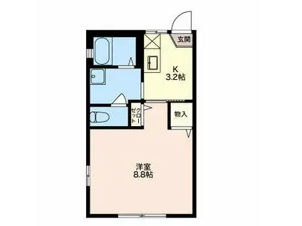 サンマルコ吉澤 C(1K/1階)の間取り写真